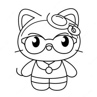 Page A Colorier De Hello Kitty Mignonne Avec Des Lunettes De Soleil 39024-30853