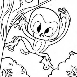 Page A Colorier Spider Sonic Se Balancant A Travers Les Arbres 39434-31176