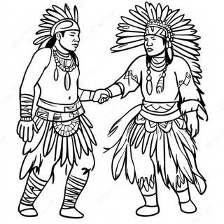 Page A Colorier De Danseurs De Pow Wow Colores 41114-32490