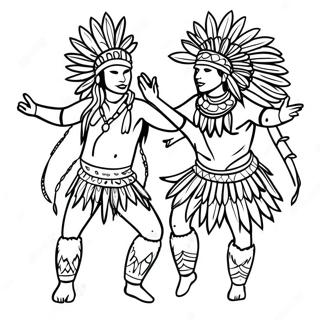 Page A Colorier De Danseurs De Pow Wow Colores 41114-32492