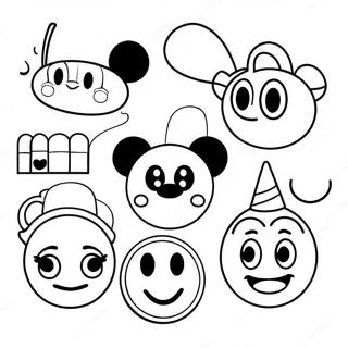 Page A Colorier Des Personnages Emoji Disney Heureux 41944-33150