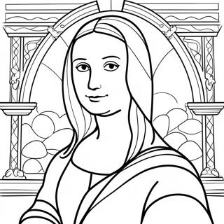 Page A Colorier Du Portrait Classique De Mona Lisa 42553-33622