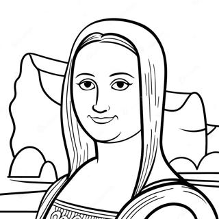 Page A Colorier Du Portrait Classique De Mona Lisa 42553-33624