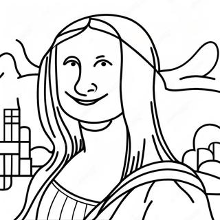 Page A Colorier De Mona Lisa Souriante 42554-33628