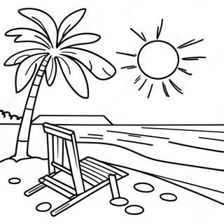 Plage Tropicale Pour Adultes Pages À Colorier