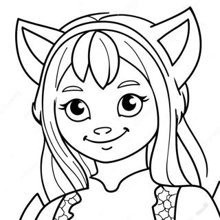 Fille Chat Pages À Colorier