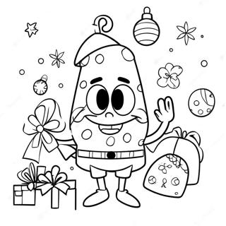 Spongebob De Noël Pages À Colorier