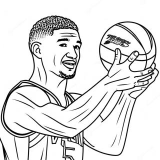 Page A Colorier De Klay Thompson Tir A Trois Points 44834-35441