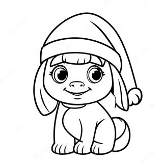 Page A Colorier De Dora Avec Un Chapeau De Pere Noel Festif 44894-35489