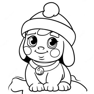 Page A Colorier De Dora Avec Un Chapeau De Pere Noel Festif 44894-35490