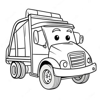 Page A Colorier Camion Poubelle Mignon En Conduite 45294-35794