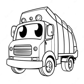 Page A Colorier Camion Poubelle Mignon En Conduite 45294-35795