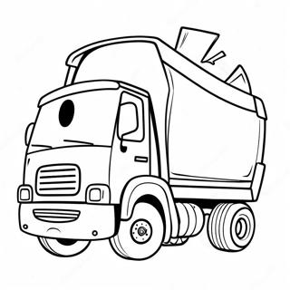 Page A Colorier Camion Poubelle Mignon En Conduite 45294-35796