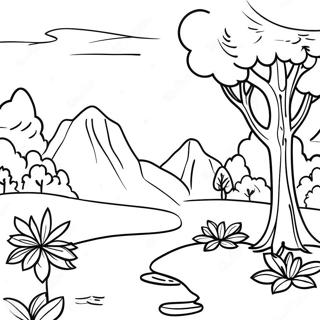 Page A Colorier Paysage Scenique En Plein Air 4670-3721