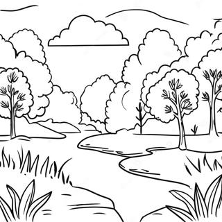 Page A Colorier Paysage Scenique En Plein Air 4670-3722