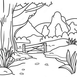 Page A Colorier Paysage Scenique En Plein Air 4670-3723