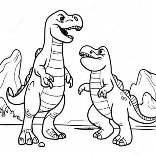 Page A Colorier De La Bataille Entre Giganotosaurus Et T Rex 48423-38284