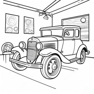 Page A Colorier De Garage De Mecanicien Vintage 48774-38598