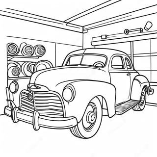 Page A Colorier De Garage De Mecanicien Vintage 48774-38600