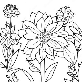 Page A Colorier Beau Jardin De Dahlias 49154-38870