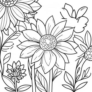 Page A Colorier Beau Jardin De Dahlias 49154-38872