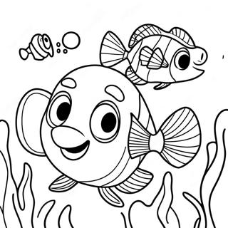 Page A Colorier De Nemo Et Dory Avec Une Mignonne Tortue 49923-39502