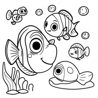 Page A Colorier De Nemo Et Dory Avec Une Mignonne Tortue 49923-39504