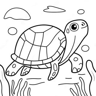 Page A Colorier De Tortue Coloree Nageant Dans Locean 49924-39490