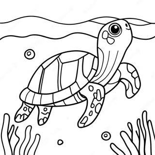 Page A Colorier De Tortue Coloree Nageant Dans Locean 49924-39492