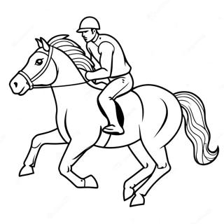 Page A Colorier Cheval De Course Au Galop 50164-39685