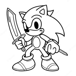 Sonic Avec Une Épée Pages À Colorier