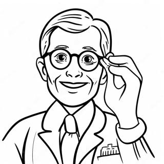 Page A Colorier Du Docteur Des Yeux Amical Avec Des Lunettes 50224-39750