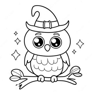 Page A Colorier Hibou Dhalloween Mignon Avec Citrouille 50684-40087