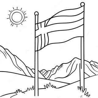 Page A Colorier Du Beau Drapeau Norvegien 51344-40615