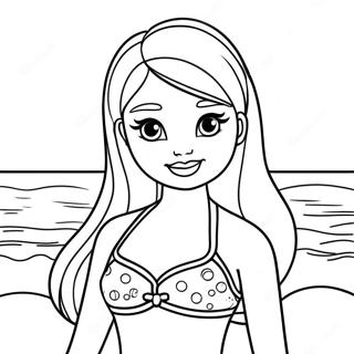 Page A Colorier De Barbie En Maillot De Bain Colore 52393-41439