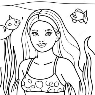 Page A Colorier Barbie Nageant Sous Leau 52394-41441