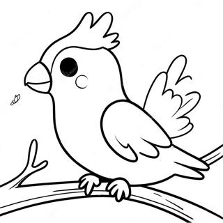 Page A Colorier De Cockatiel Mignon Assis Sur Une Branche 53234-42105