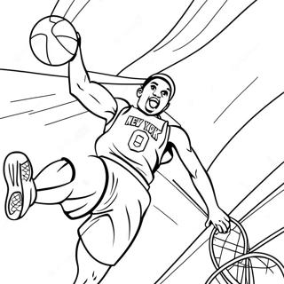 Page A Colorier Du Joueur Des New York Knicks En Train De Dunker 53294-42153