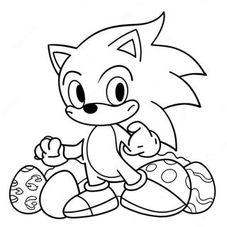 Page A Colorier Sonic Avec Oeufs De Paques 53414-42258