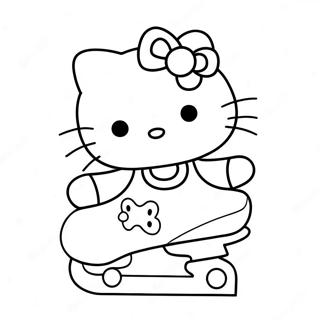 Patinage Artistique Hello Kitty Noël Pages À Colorier