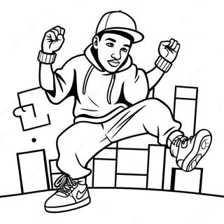 Page A Colorier Breakdancer Hip Hop Des Annees 90 54604-43201