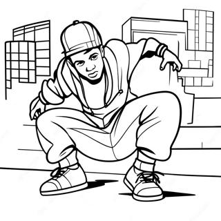 Page A Colorier Breakdancer Hip Hop Des Annees 90 54604-43204