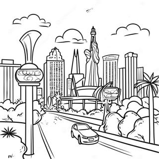 Page A Colorier La Ligne Dhorizon De Las Vegas Strip 55803-44142