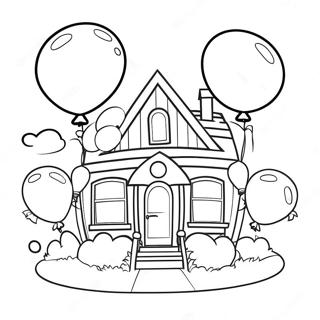 Page A Colorier Maison De La Haut Coloree Avec Des Ballons 55834-44175