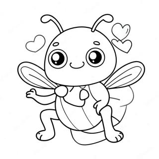 Page A Colorier De La Coccinelle Damour Mignonne Avec Un Coeur 56754-44906