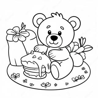 Pique-Nique De Teddy Bear Pages À Colorier