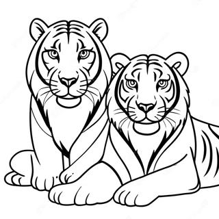 Page A Colorier Lion Et Tigre 59363-46953