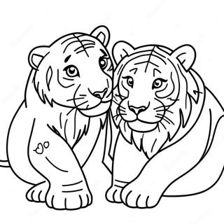 Page A Colorier Lion Et Tigre 59363-46954