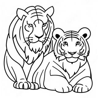 Page A Colorier Lion Et Tigre 59363-46955