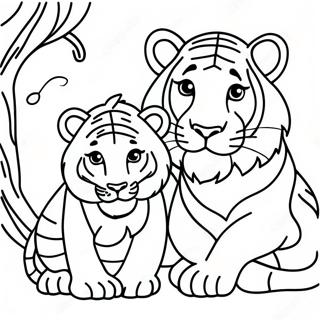 Page A Colorier Lion Et Tigre 59363-46956